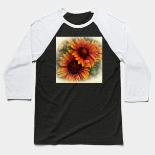 Golden Autumn Blooms Baseball T-Shirt